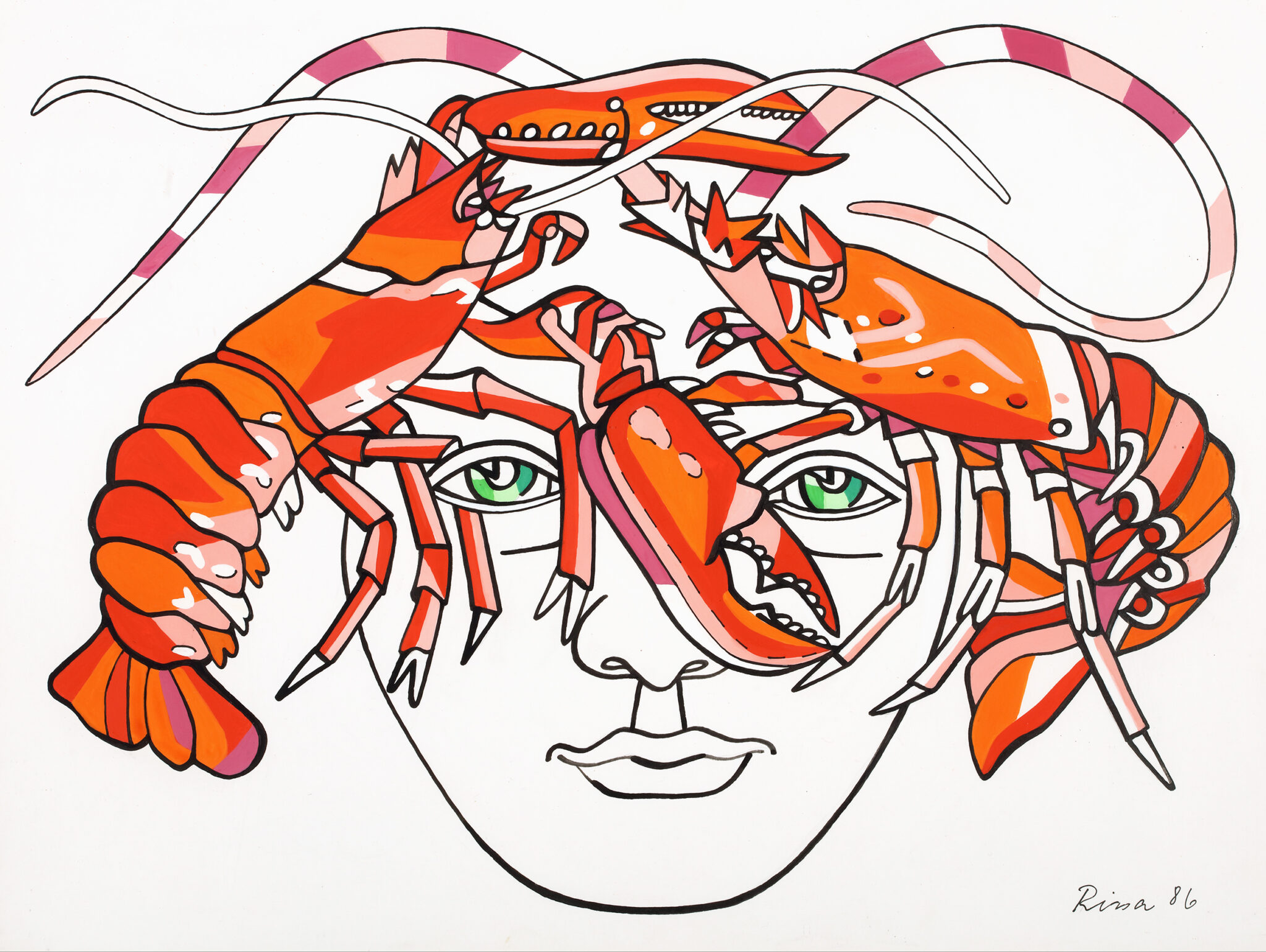 1986 Nelly 36x48cm Gouache Tusche Foto RMaass 2K9A9580